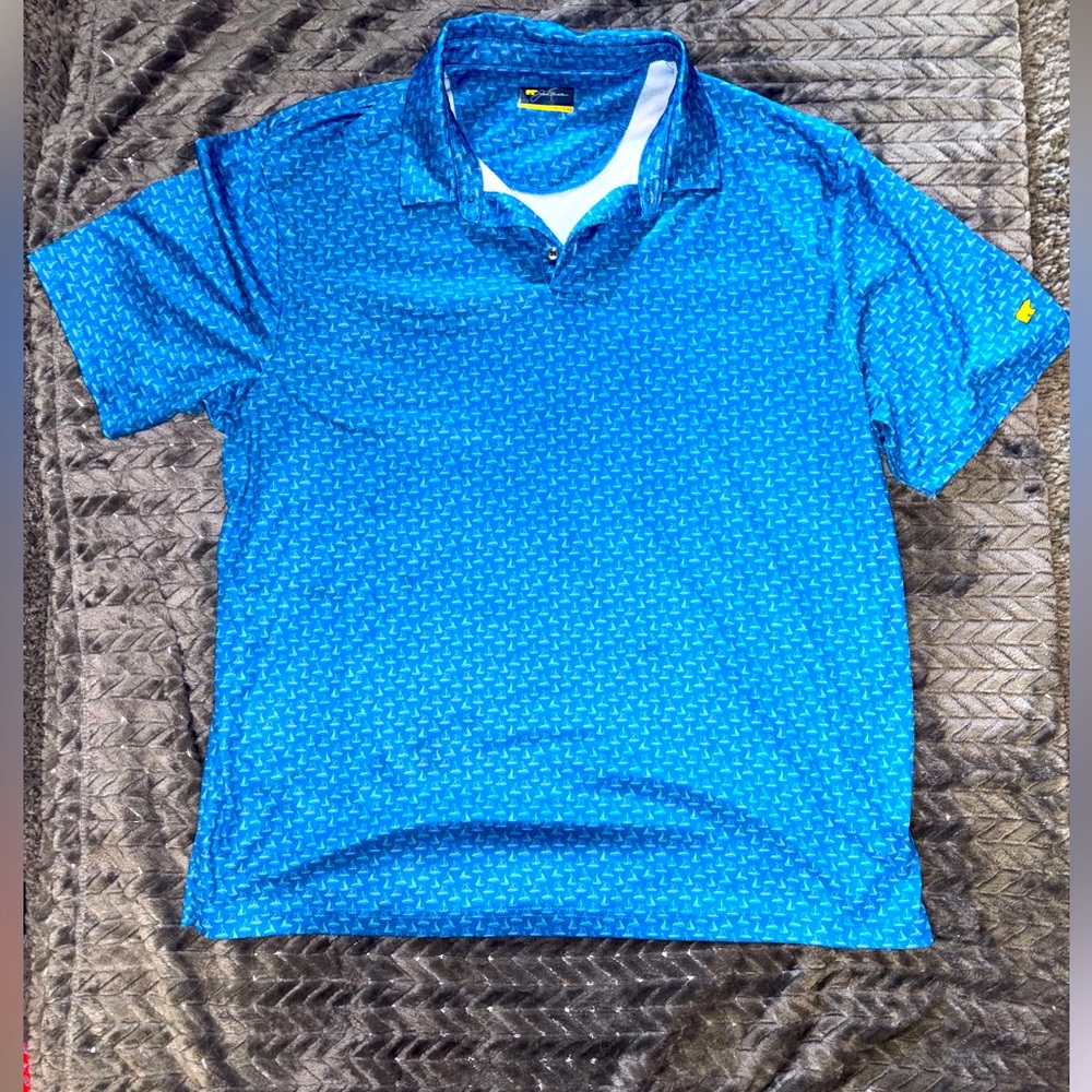 Jack Nicklaus Sailboats Men's Blue Golf Polo Shirt Size XXL